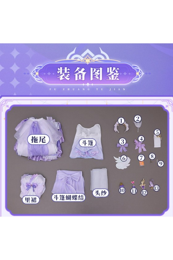 1/3 Delusion Honkai Star Rail Elysia Wedding Dress Cosplay Costume